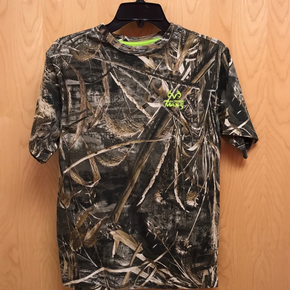 Gently used boys short sleeve camouflage shirt